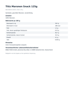 Produktbild anzeigen: Titiz Maronen Snack 125g – Produktinformationen, Zutaten und Hinweise