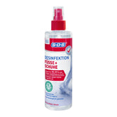 SOS Desinfektion Füße + Schuhe (1x 250ml) - schützt effektiv vor Fußpilzerregern - beseitigt zu 99,99% Bakterien, Pilze & Viren - Desinfektion von Füßen & Schuhen – parfümfrei & Allergiker geeignet