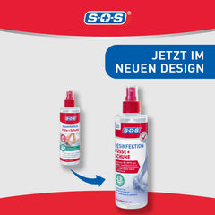 SOS Desinfektion Füße + Schuhe (1x 250ml) - schützt effektiv vor Fußpilzerregern - beseitigt zu 99,99% Bakterien, Pilze & Viren - Desinfektion von Füßen & Schuhen – parfümfrei & Allergiker geeignet