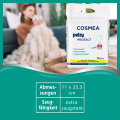 Cosmea Pelzy Protect Vlieswindeln/Saugvorlagen, für Wöchnerrinnen, für die tägliche Pflege, extra saugstark, Vorteilspack (10 x 30 Stück) Inkontinenz & Wochenbetteinlagen