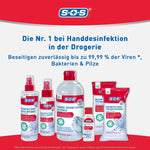 Produktbild anzeigen: SOS Desinfektion Füße + Schuhe (1x 250ml) - schützt effektiv vor Fußpilzerregern - beseitigt zu 99,99% Bakterien, Pilze & Viren - Desinfektion von Füßen & Schuhen – parfümfrei & Allergiker geeignet