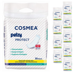 Cosmea Pelzy Protect Vlieswindeln/Saugvorlagen, für Wöchnerrinnen, für die tägliche Pflege, extra saugstark, Vorteilspack (10 x 30 Stück) Inkontinenz & Wochenbetteinlagen