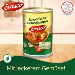 3x Erasco Ungarische Gulaschsuppe 390ml mit zartem Rindfleisch und viel Gemüse (3x390ml)
