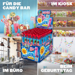 48x Chupa Chups Melody Pops Erdbeere Thekendisplay (48x15g)