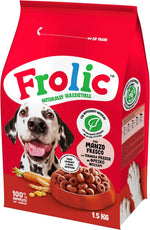 Produktbild anzeigen: 4x Frolic Complete Trockenfutter für Hunde, mit Rind, Karotten und Getreide (4x1,5kg) (6kg)