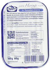 Appel Heringsfilets, zarte Fisch-Filets in Tomaten-Creme, MSC zertifiziert, 100g