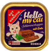32x GUT&GÜNSTIG Hello my Cat Schlemmerhappen mit Ente 32x100g (3200g)