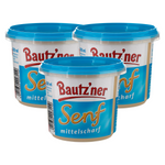 Produktbild anzeigen: 3x Bautzner mittelscharfer Senf Eimer 200ml