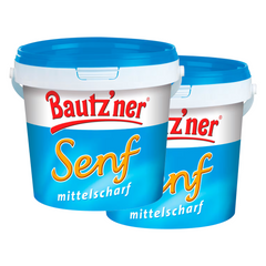 2x Bautzner mittelscharfer Senf Eimer 1l (2x1l)