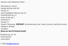 Bautzner Senf mittelscharf 3er Set (3x300ml)