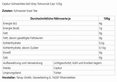 Caykur Schwarztee Earl Grey Tomurcuk Cayi 125g