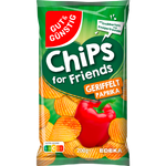 Produktbild anzeigen: 10x GUT&GÜNSTIG Chips for Friends Riffelchips Paprika 200g (10x200g)