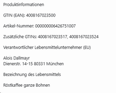 Dallmayr Classic ganze Bohnen 500g