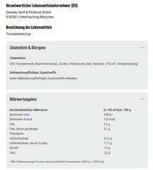12x Develey Unser Original Tomaten Ketchup 500ml (12x500ml)