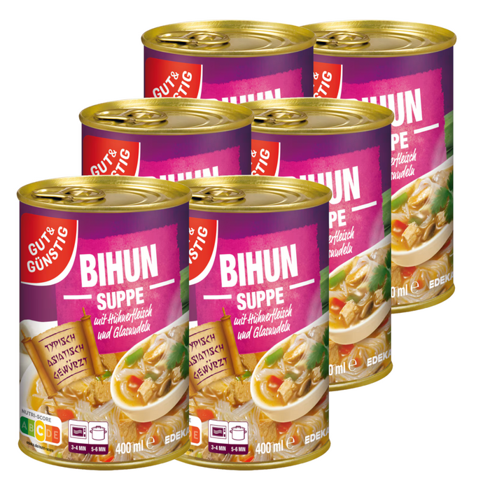 6x GUT&GÜNSTIG Bihunsuppe 400ml (6x400ml)