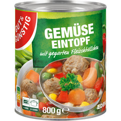 6x GUT&GÜNSTIG Gemüsetopf mit Fleischbällchen 800g (6x800g)