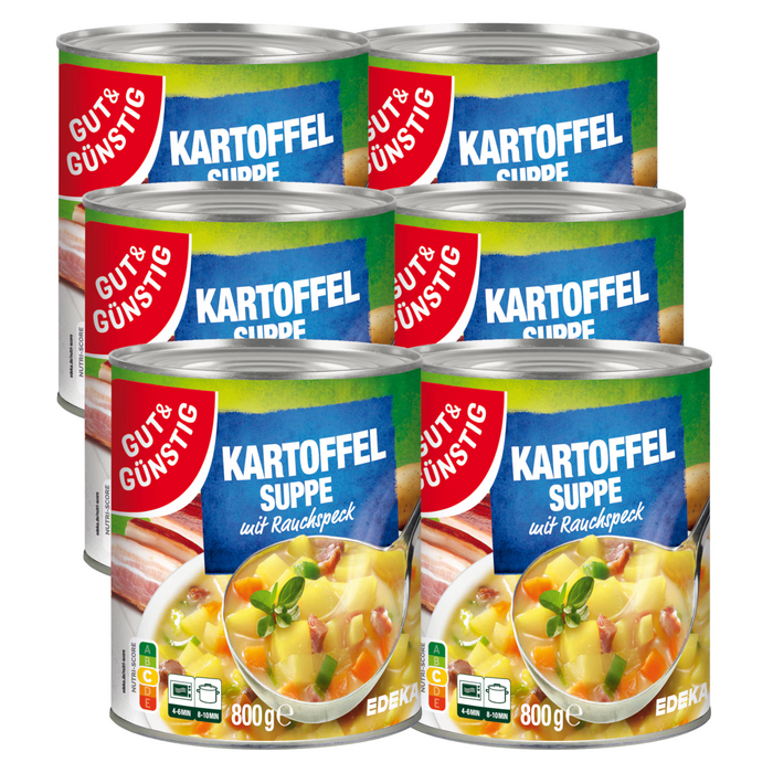 6x GUT&GÜNSTIG Kartoffelsuppe mit Rauchspeck 800g (6x800g)