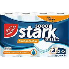 GUT&GÜNSTIG Küchenrollen stark klassik 3-lagig, 4 Rollen (4x64BL)