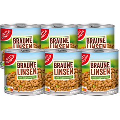 6x GUT&GÜNSTIG Braune Linsen mit Suppengrün 800g (6x800g)