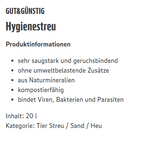 Produktbild anzeigen: GUT&GÜNSTIG Hygienestreu Katzenstreu 20l