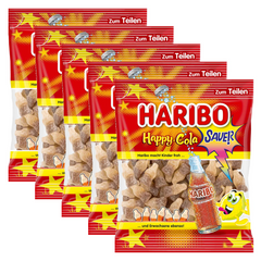 5x Haribo Happy Cola Sauer 175g (5x175g)