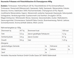 6x Keunecke Frikassee mit Fleischklösschen & Champignons 400g (6x400g)