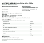 Produktbild anzeigen: Produktinformationen zum Einzelprodukt – Gut&Günstig Kartoffelstärke 500g