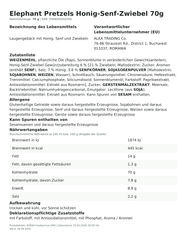 Produktinformationen zum Einzelprodukt – Elephant Pretzels Honig-Senf-Zwiebel 70g