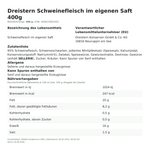 Produktbild anzeigen: Produktinformationen zum Einzelprodukt – Dreistern Schweinefleisch im eigenen Saft 400g