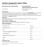 Produktbild anzeigen: Produktinformationen zum Einzelprodukt – Haribo Spaghetti Apfel 200g