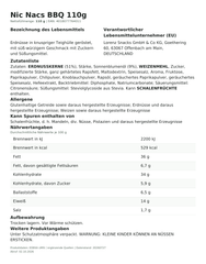 Lebensmittelinformationen je Einzelprodukt – Nic Nacs BBQ 110g