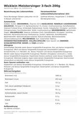 Lebensmittelinformationen je Einzelprodukt – Wicklein Meistersinger 3-fach 200g