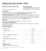Produktbild anzeigen: Produktinformationen zum Einzelprodukt – Haribo Sternen Zauber 250g