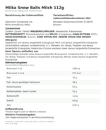Produktbild anzeigen: Lebensmittelinformationen je Einzelprodukt – Milka Snow Balls Milch 112g