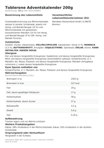 Produktbild anzeigen: Lebensmittelinformationen je Einzelprodukt – Toblerone Adventskalender 200g