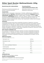 Produktbild anzeigen: Lebensmittelinformationen je Einzelprodukt – Ritter Sport Bunter Weihnachtsmix 195g