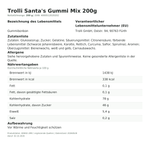 Produktbild anzeigen: Lebensmittelinformationen je Einzelprodukt – Trolli Santa's Gummi Mix 200g