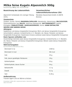 Produktbild anzeigen: Produktinformationen zum Einzelprodukt – Milka feine Kugeln Alpenmilch 900g