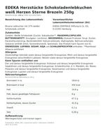 Produktbild anzeigen: Produktinformationen zum Einzelprodukt – EDEKA Herzstücke Schokoladenlebkuchen weiß Herzen Sterne Brezeln 250g