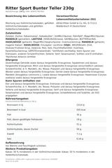 Lebensmittelinformationen je Einzelprodukt – Ritter Sport Bunter Teller 230g