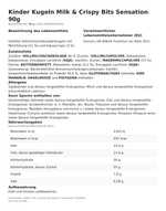 Produktbild anzeigen: Lebensmittelinformationen je Einzelprodukt – Kinder Kugeln Milk & Crispy Bits Sensation 90g