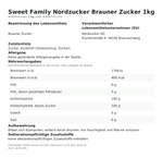Produktbild anzeigen: Produktinformationen zum Einzelprodukt – Sweet Family Nordzucker Brauner Zucker 1kg
