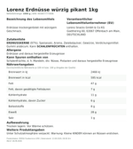 Produktbild anzeigen: Produktinformationen zum Einzelprodukt – Lorenz Erdnüsse würzig pikant 1kg
