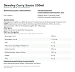 Produktbild anzeigen: Produktinformationen und Nährwerte – Develey Curry Sauce 250ml