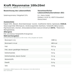 Produktbild anzeigen: Kraft Mayonnaise 100x20ml – Lebensmittelangaben