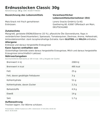 Lebensmittelinformationen: Lorenz Classic ErdnußLocken 30g