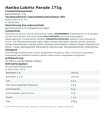 Produktbild anzeigen: Produktinformationen zum Einzelprodukt – Haribo Lakritz Parade 175g
