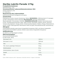 Produktinformationen – Haribo Lakritz Parade 175g
