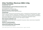 Produktbild anzeigen: Produktinformationen – Chio Tortillas Mexican BBQ 110g