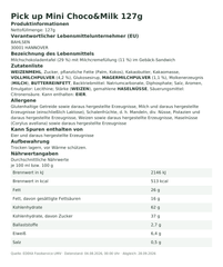 Produktinformationen – Pick up Mini Choco&Milk 127g